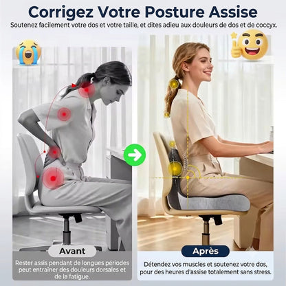 Coussin Lombaire Orthopédique pour Bureau et Voiture